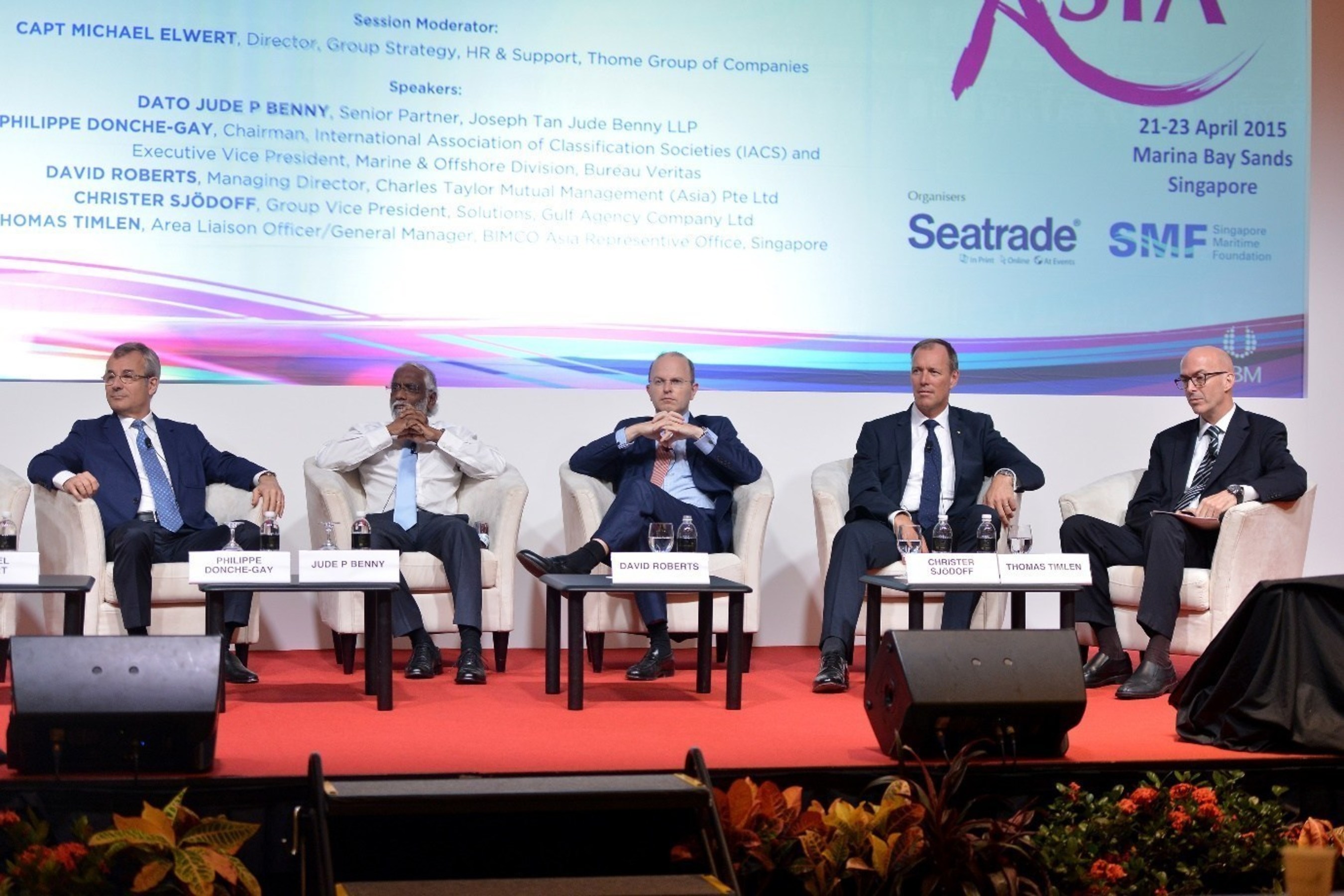 The panel of speakers at the Navigating Challenges session on the final day of Sea Asia 2015.