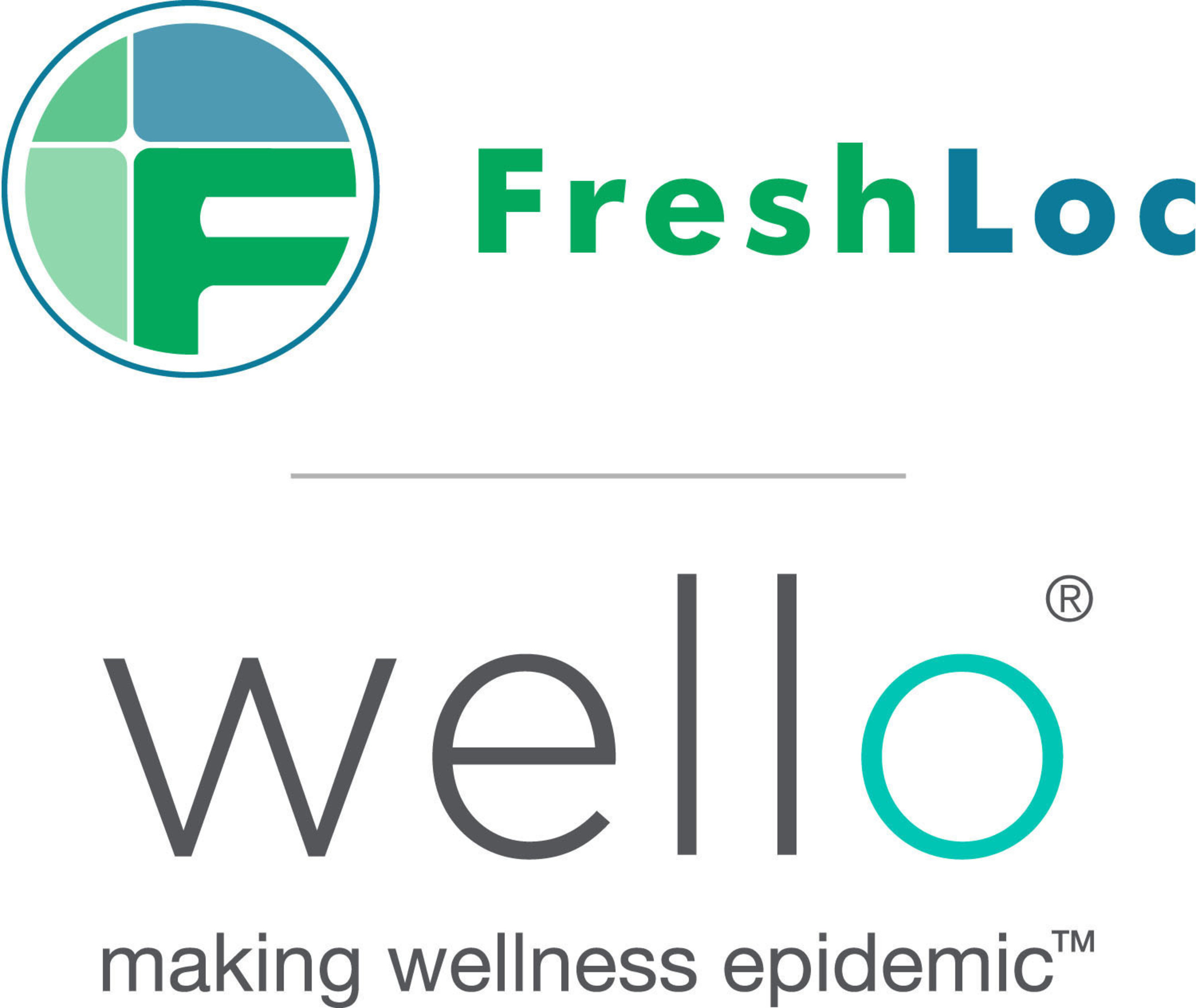 FreshLoc and Wello Logo for FreshLoc Technologies and its wholly owned subsidiary, Wello Inc., making wellness epidemic, always innovating. See freshloc.com and welloinc.com. 3939 Belt Line Road, Suite 400, Addison, TX, 75001; Phone: 972-759-0111 OR 888-225-9458