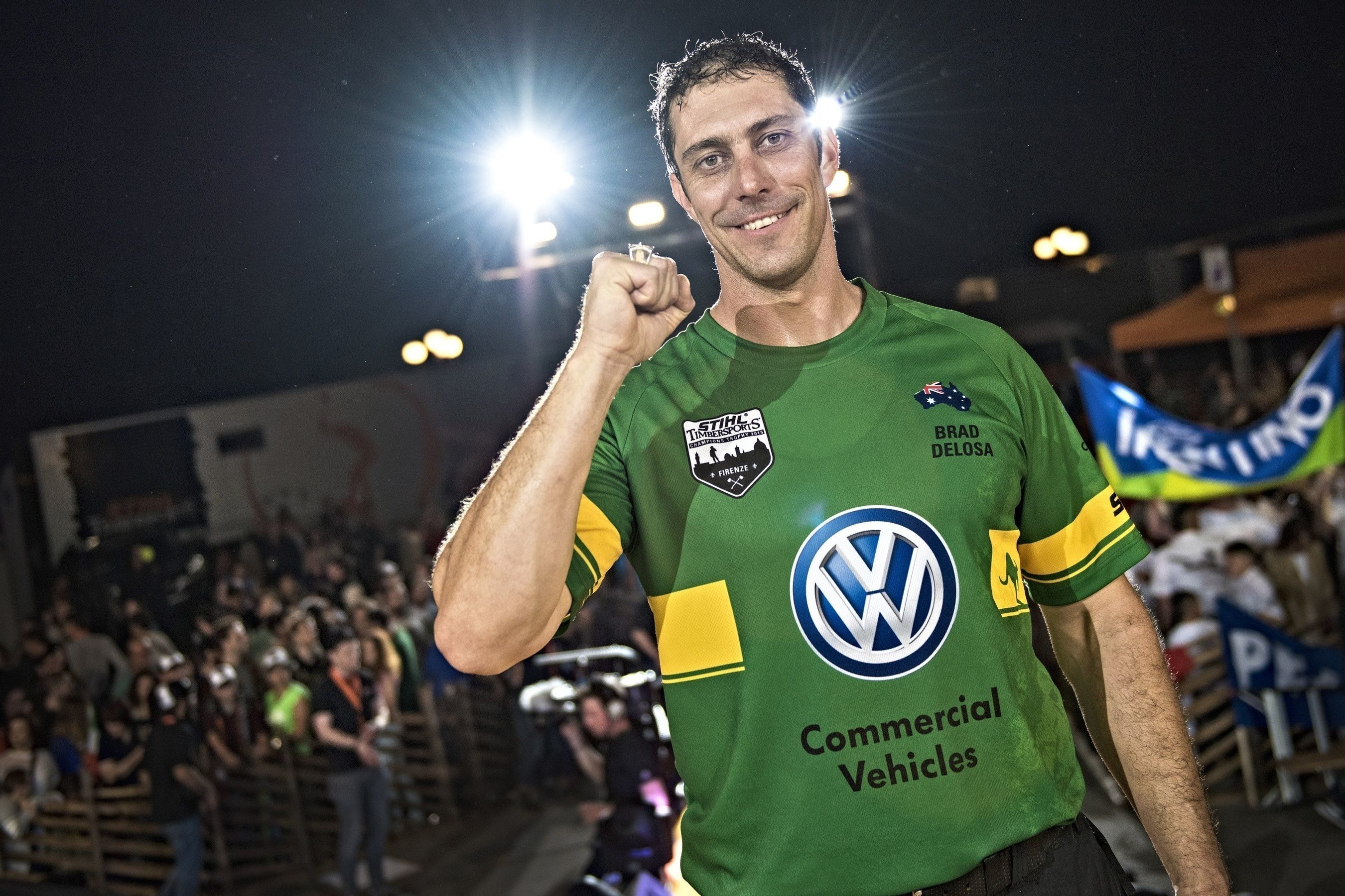 2015 Champions Trophy in Florence, Italy - "and the winner is...": Brad Delosa of Australia. (PRNewsFoto/STIHL TIMBERSPORTS Series) (PRNewsFoto/STIHL TIMBERSPORTS Series)