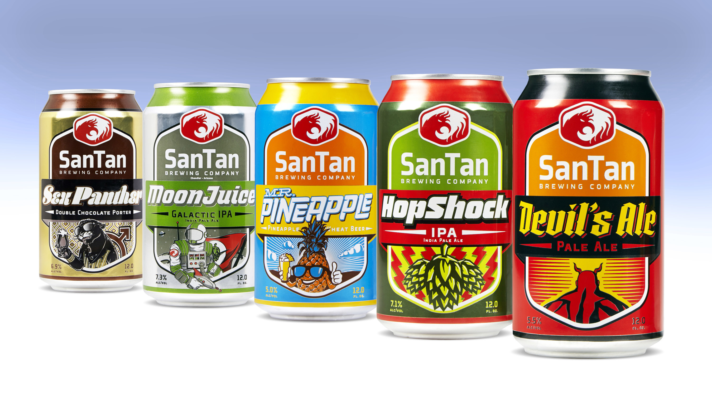 SanTan Brewing Company has unveiled an exciting new look for its family of craft beers in Rexam 12 oz. cans.