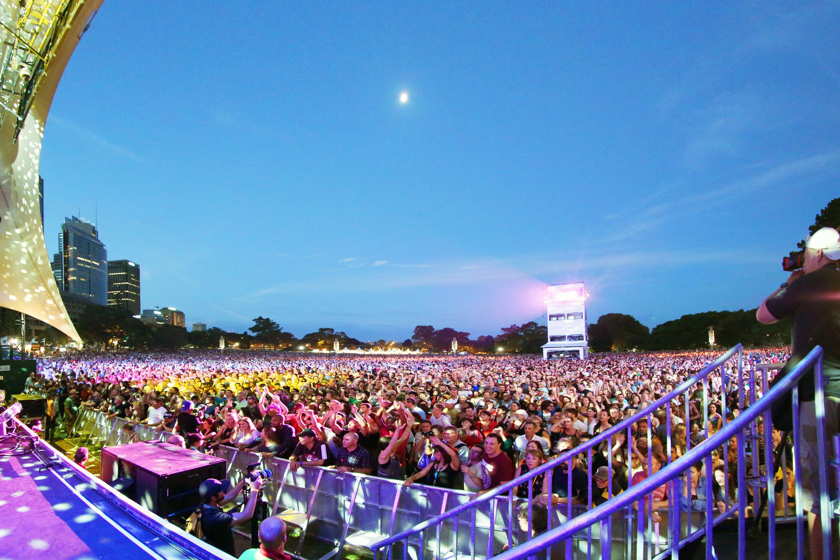 The popular free concert series Summer Sounds in The Domain. Photo credit Prudence Upton. Sydney Festival populates the Domain with over 60,000 attendees for its famous free concerts, bringing the city together in a cultural and communal celebration.