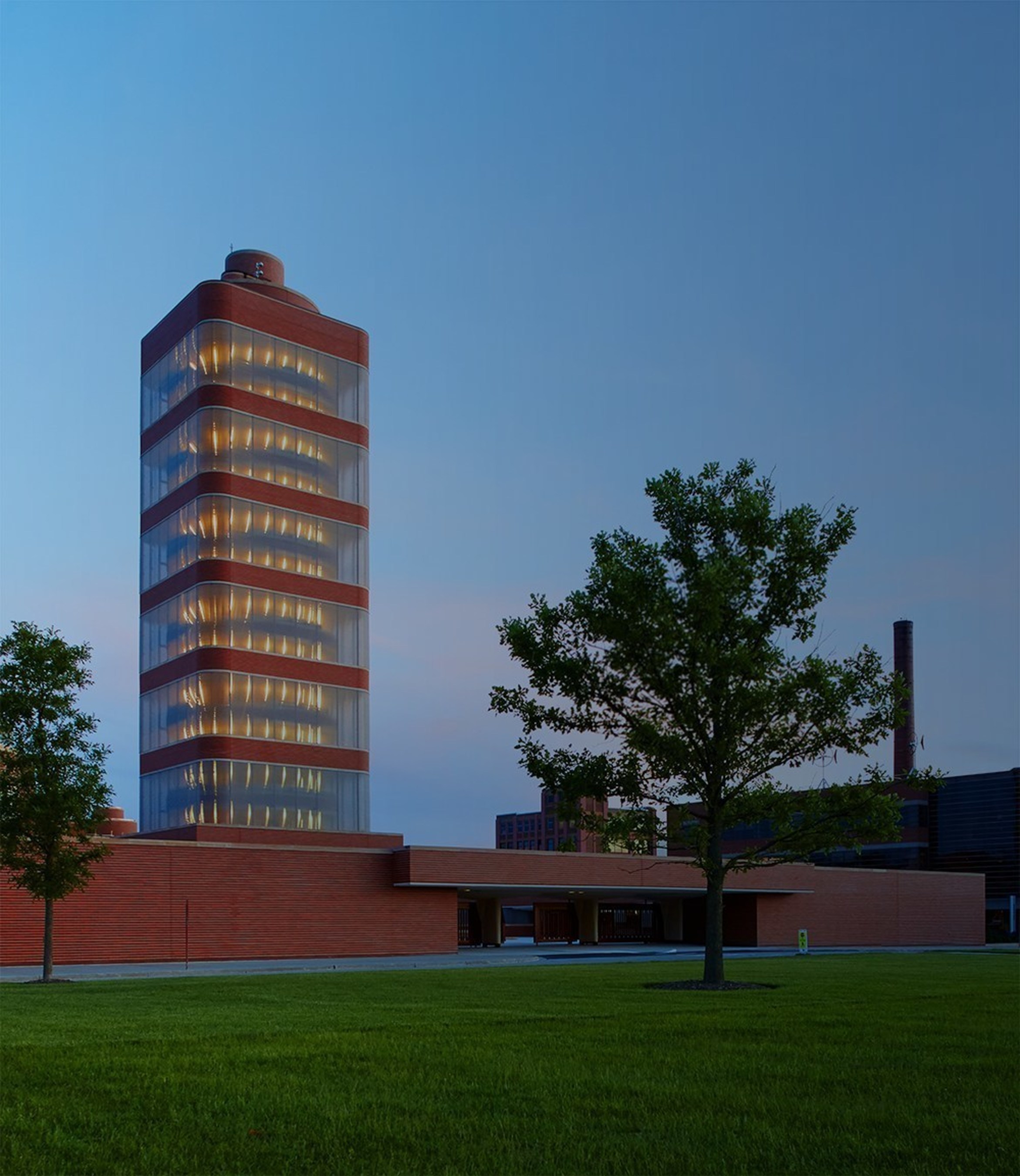 SC Johnson's research tower in Racine, Wisconsin, designed by Frank Lloyd Wright.