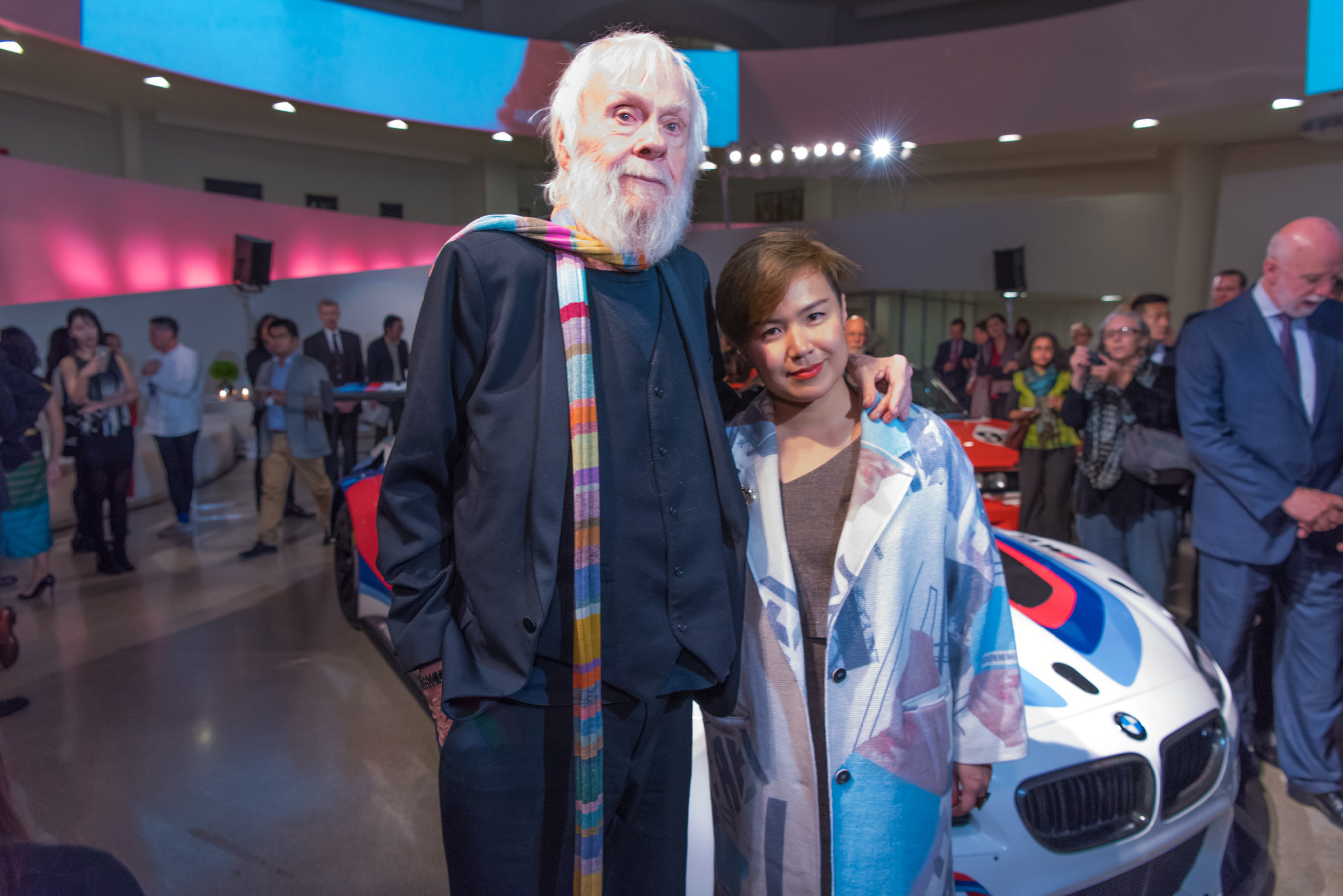 John Baldessari and Cao Fei, the new BMW Art Car artists, at the announcement event at the Guggenheim Museum, New York. (11/2015) (C) BMW AG (PRNewsFoto/BMW Group) (PRNewsFoto/BMW Group)
