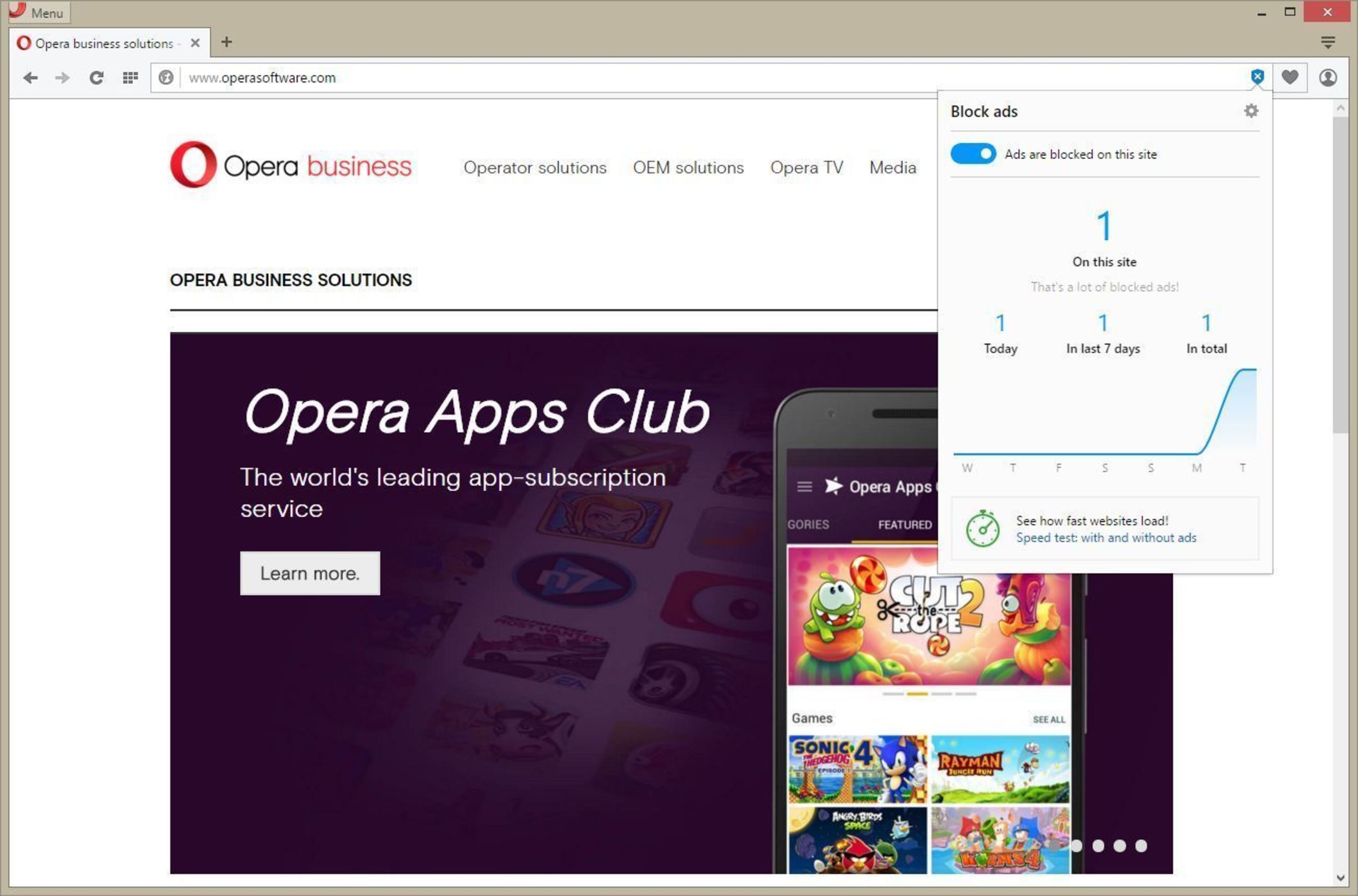 adblock from Opera Software (PRNewsFoto/Opera Software ASA)