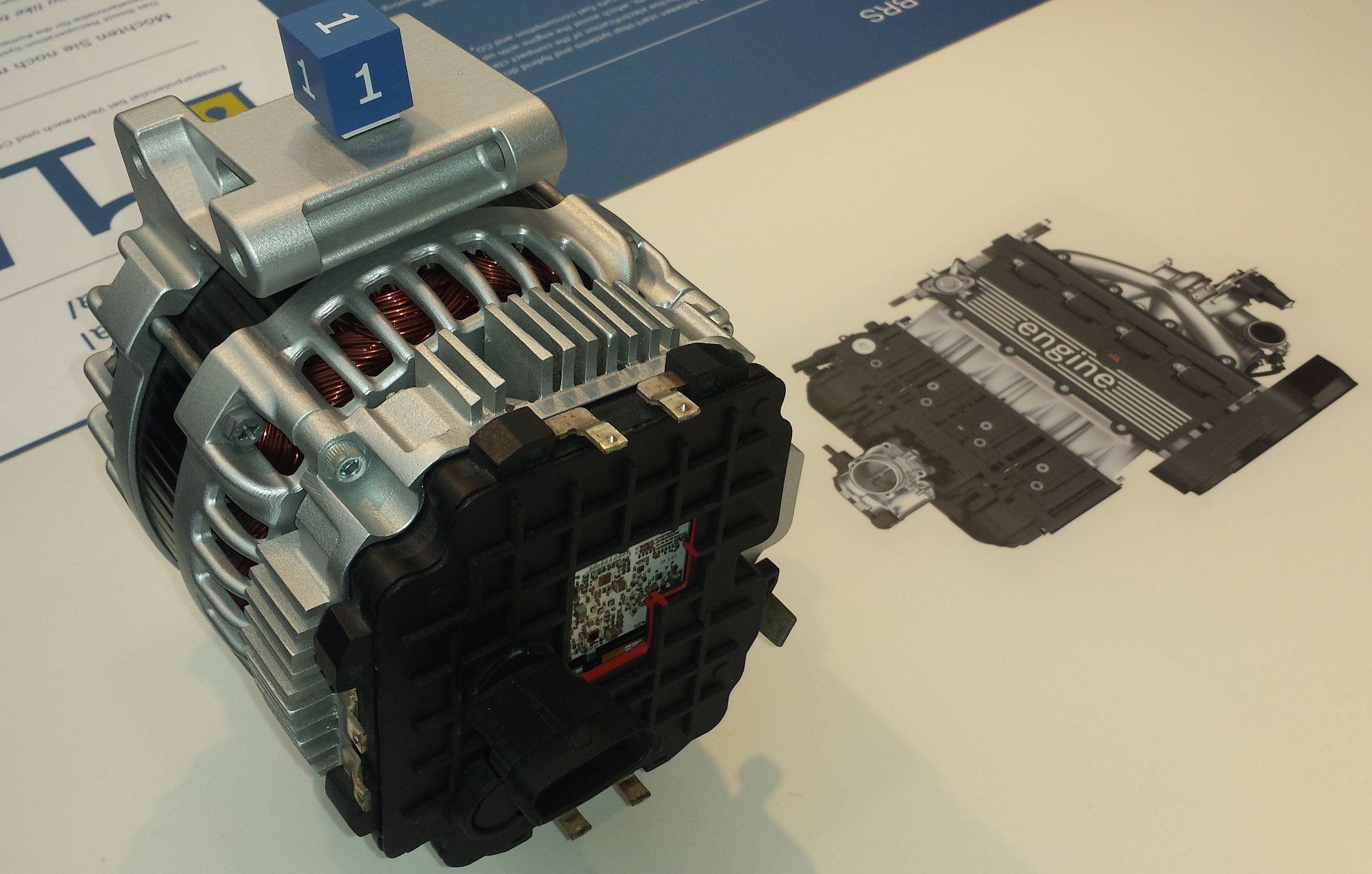 Bosch boost recuperation system (BRS), example of reversible rotating machine for mild hybrid 48V. Source: IDTechEx Photograph. (PRNewsFoto/IDTechEx Research)