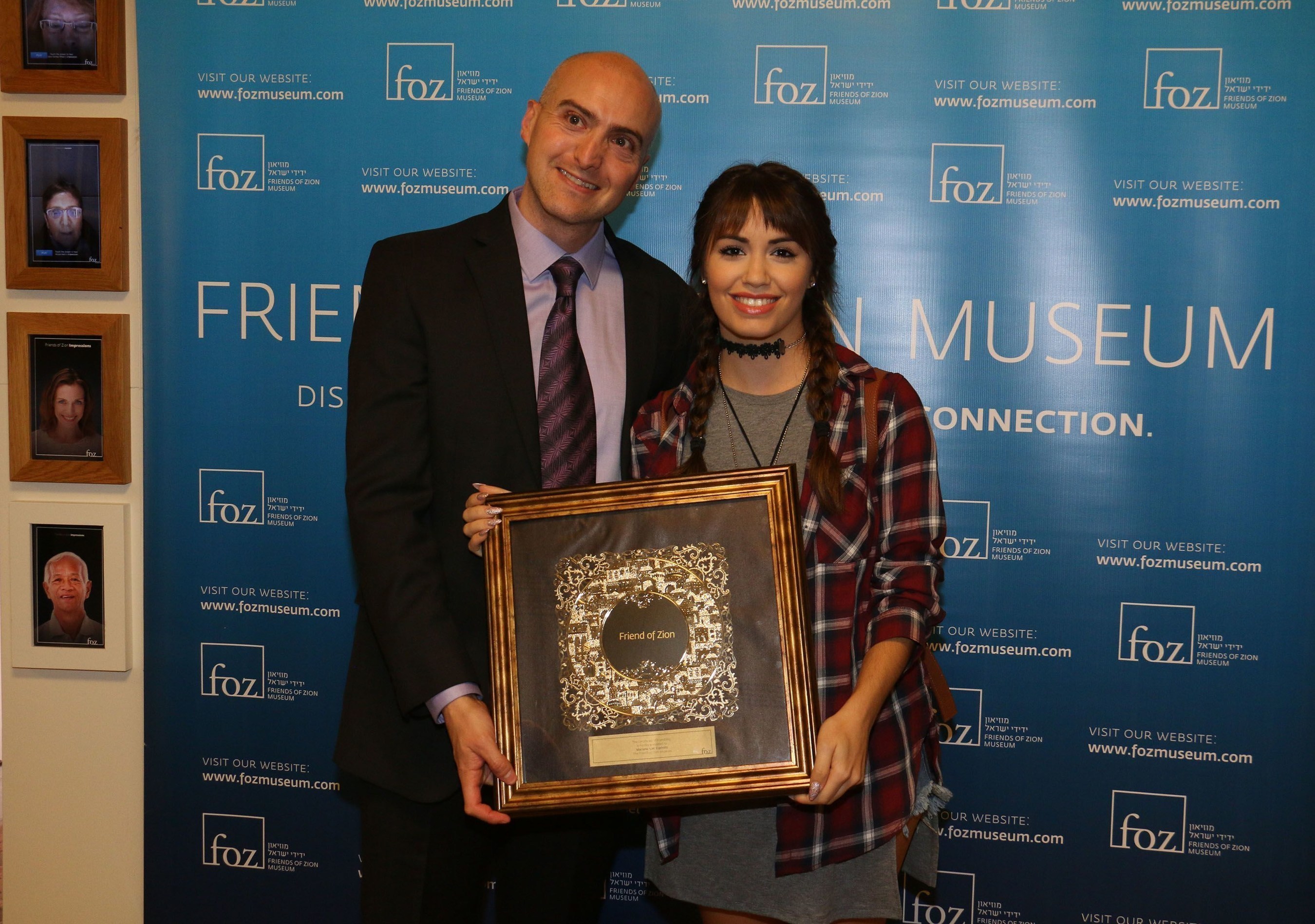 Lali Esposito receives Friendship Award from Friends of Zion Museum (PRNewsFoto/Friends of Zion)