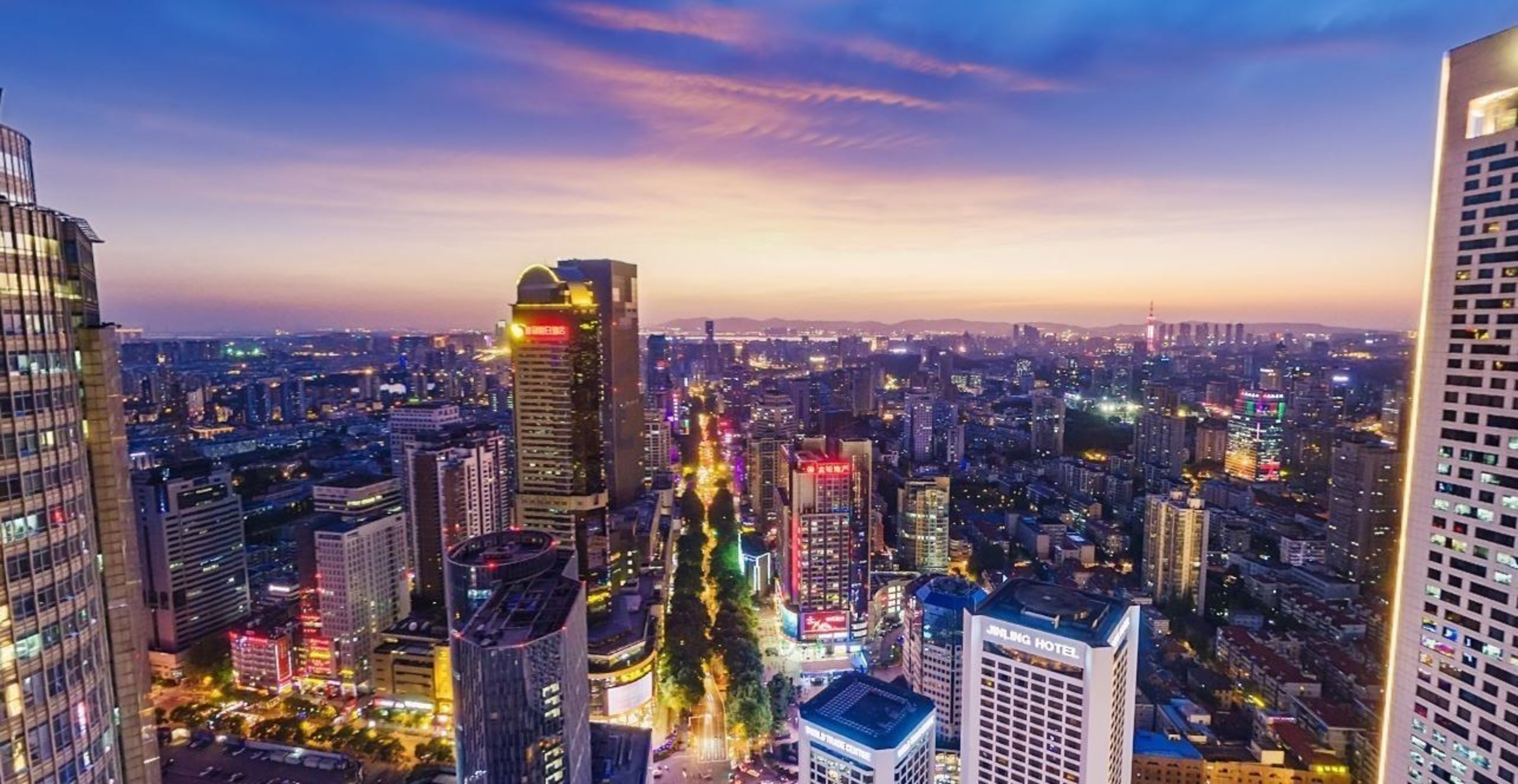 Business District - Xinjiekou Nanjing panoramic view by Jinling Laoxia