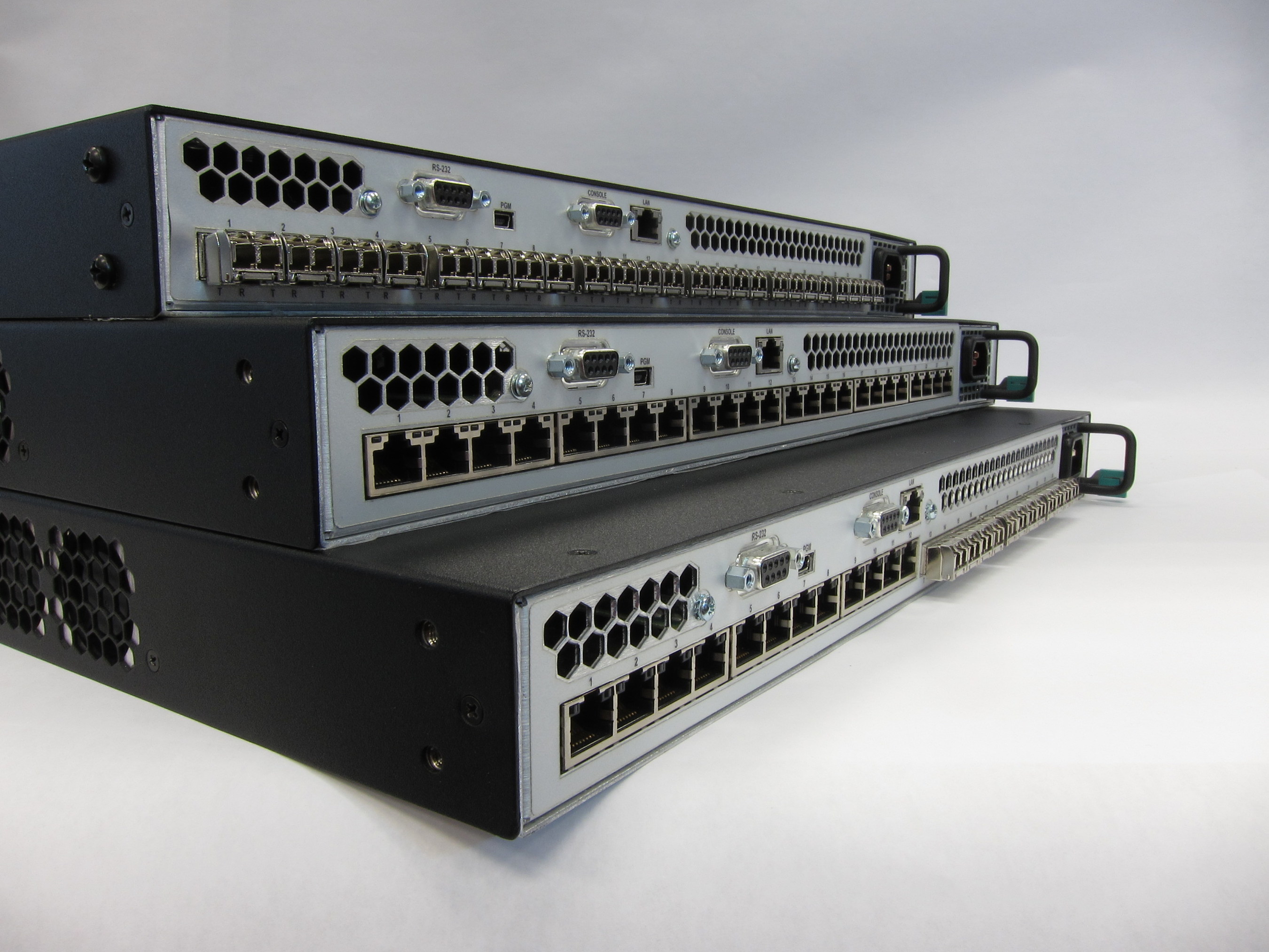 The TLX24 is a 1RU matrix and is available with fiber-optic, CATx and hybrid connectivity options, and may be configured as a unidirectional 24x24 or a bidirectional 12x12 switch. With a protocol-agnostic architecture, virtually any signal -- regardless of type or standard -- can be switched through the TLX24, and any port on the matrix can be quickly configured to accommodate any signal format or direction, in or out. It is easy to change any port on the TLX24 to be video or audio or machine-or-tablet control -- whatever configuration is required to accomplish a task -- in just minutes.