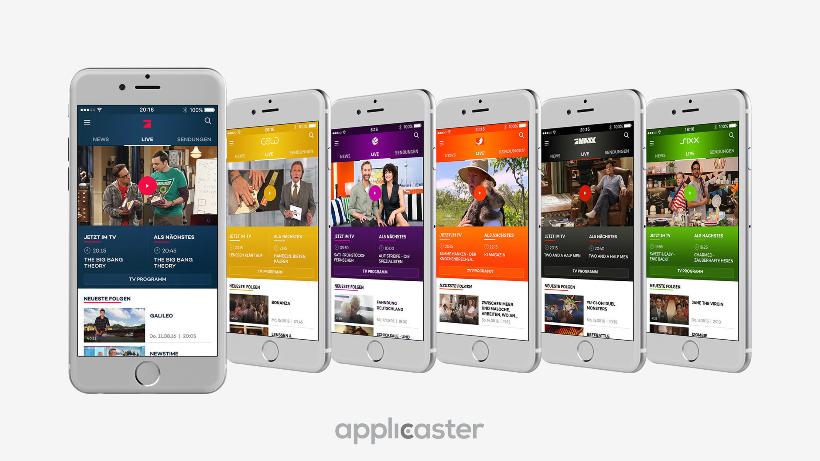 ProSiebenSat.1 Apps built using Applicaster's SaaS platform
