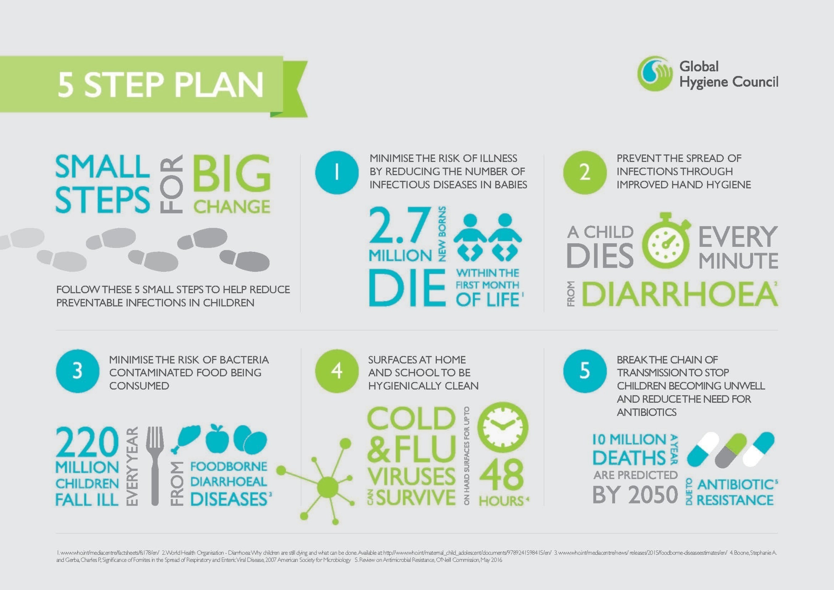 5 steps infographic (PRNewsFoto/The Global Hygiene Council)