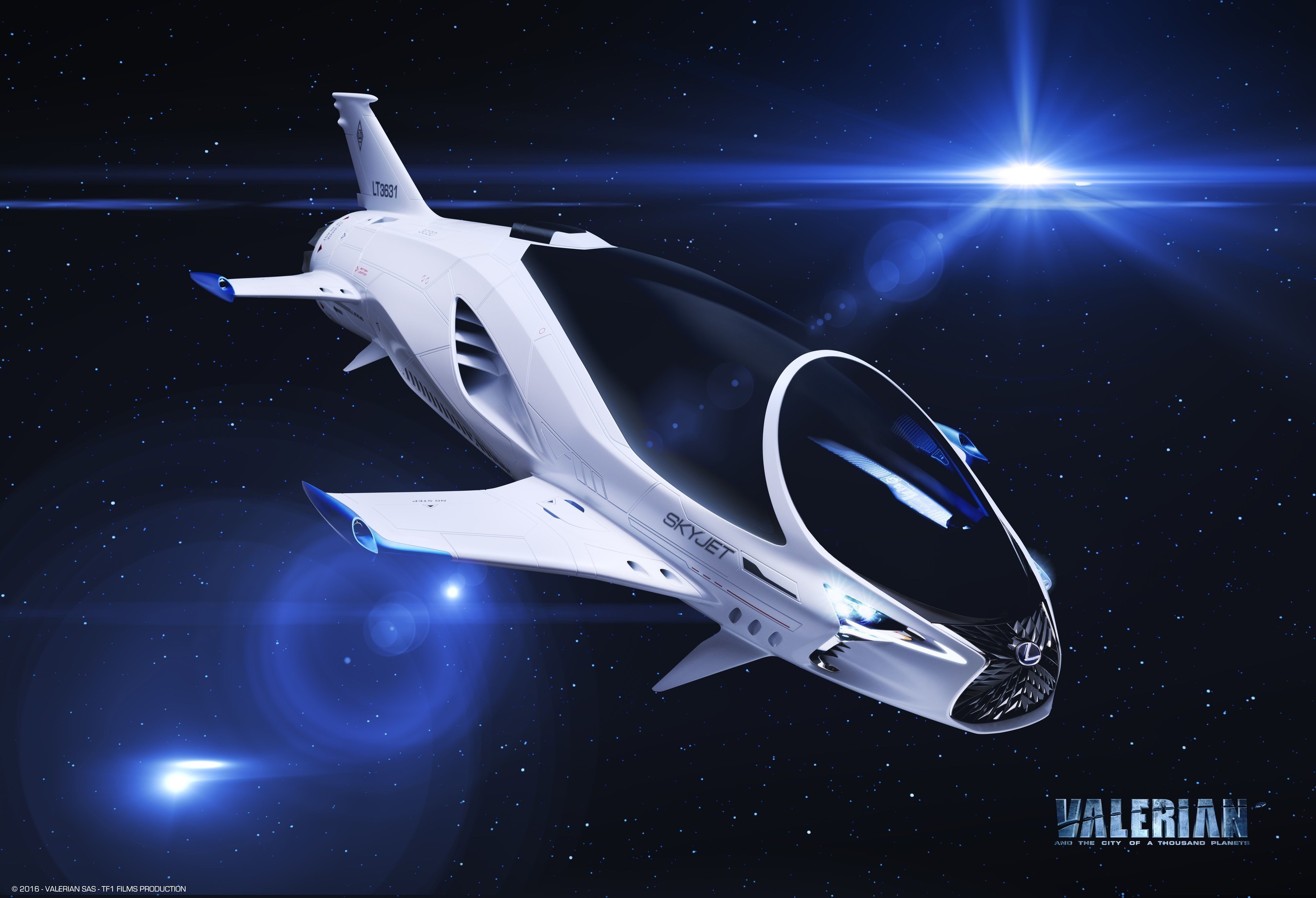 Lexus collaborated with the Valerian creative team, as they imagined and brought to life the vision for the SKYJET, a single-seat pursuit craft featured in the film. See it in the Valerian teaser trailer here: http://valerianmovie.com (PRNewsFoto/Lexus International)