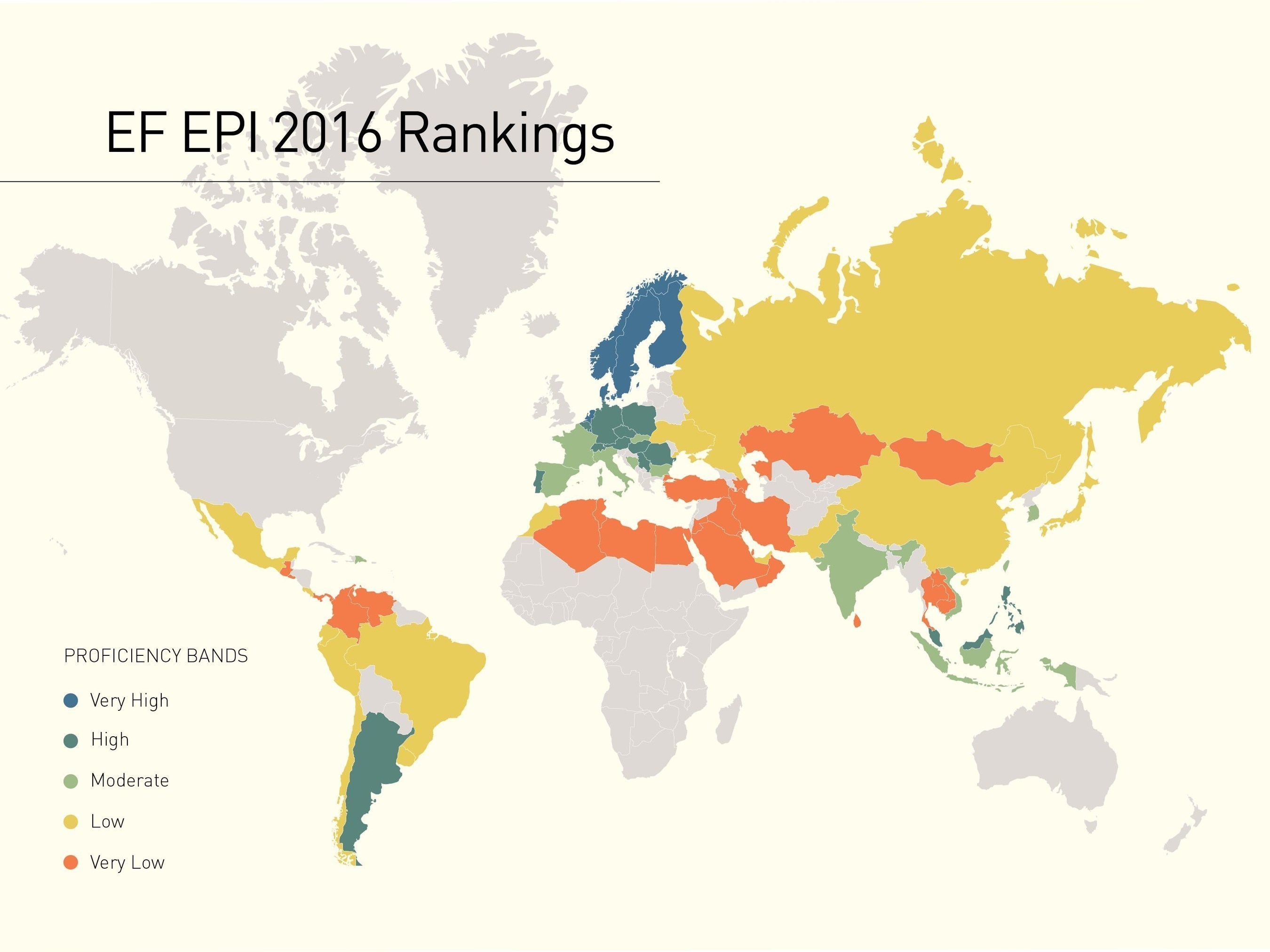 The EF EPI is the world's largest ranking of countries by English skills.  This sixth edition ranks 72 countries based on data from almost a million participants. Find out more at www.ef.com/epi (PRNewsFoto/EF Education First)