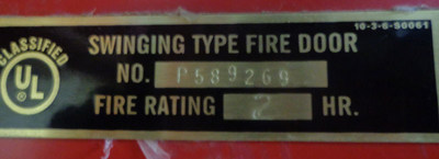 This is the UL Label which appears on the fire rated doors (PRNewsFoto/Changchun Zhucheng Group Co.)