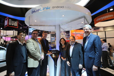 Reviewed.com/ USA TODAY Executives Present CES Editors' Choice Award for Hyundai Display Auto on January 7, 2015 in Las Vegas.