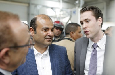 Dr. Khaled Hanafy, Minister of Supply and Internal Trade (left) and David Blumberg, CEO of Blumberg Grain Middle East and Africa (right) tour the newest Blumberg Grain Aggregation and Processing Centers in Kom Abou Rady on Tuesday as part of the Government of Egypt's Shouna Development Project. (PRNewsFoto/Blumberg Grain)
