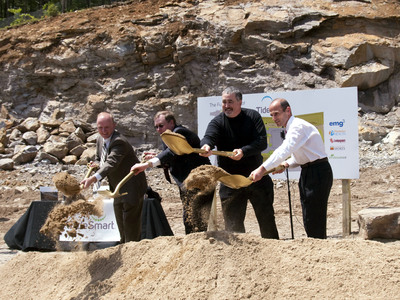 President Obama and Maine Governor Baldacci Receive Commemorative Gift at Ground Breaking Ceremony for Construction Expansion Made Possible by Federal and State Stimulus Programs