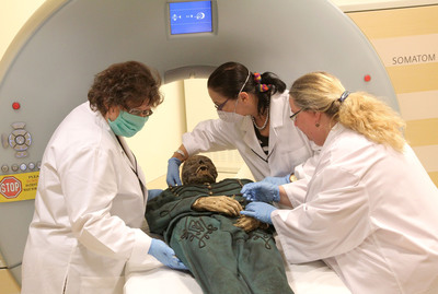 Hungarian Mummy on Loan to Mummies of the World Exhibition Undergoes Non-Invasive Scan at Cedars-Sinai Medical Center on Wednesday, June 23 as World Premiere Nears