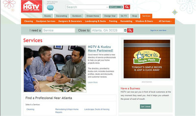 Scripps Networks' HGTV.com and Cox Enterprises' Kudzu.com Join Forces to Connect Home Improvement Enthusiasts to the Best Local Service Providers and Each Other