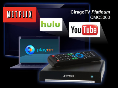 Cirago Partners with PlayOn to Deliver Internet Video Content and Personal Media Library Straight to Your TV