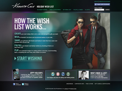 Kenneth Cole Launches Innovative Digital 'Wish List' for the Holiday Season and First iPhone Application