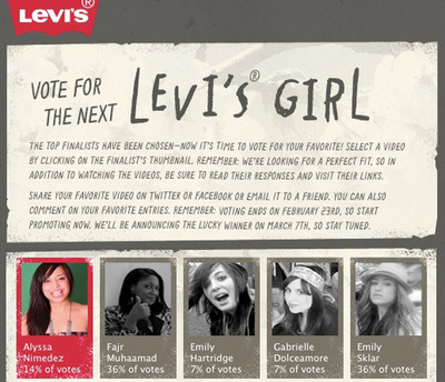 Speaking for the Social Media Generation:  Cast Your Vote for the Next 'Levi's® Girl'