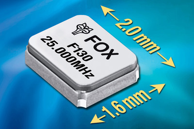 New F100 Family of Fox Oscillators Provides Low Current Consumption in Small Footprint