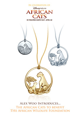 Jewelry Designer Alex Woo Designs Pendant Inspired by Disneynature's New Film "African Cats" to Benefit the African Wildlife Foundation