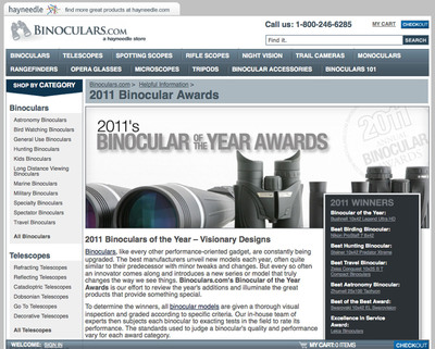 Hayneedle's Binoculars.com Announces 2011 Binocular of the Year Awards