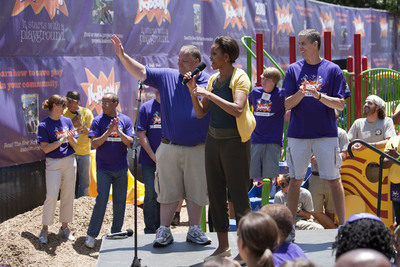 First Lady Michelle Obama Helps Non-Profit KaBOOM! Build 2,000th Playground