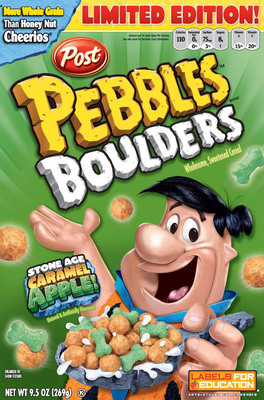 Post Foods, LLC Introduces New Pebbles Boulders Limited-Edition Stone Age Caramel Apple Cereal