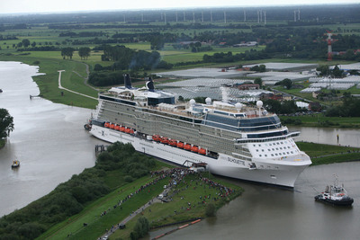 Tight Squeeze for 26-Mile Maneuver of Celebrity Cruises' Newest Ship