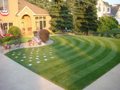 Update:  Lawn Striping with Stars and Stripes This 4th of July