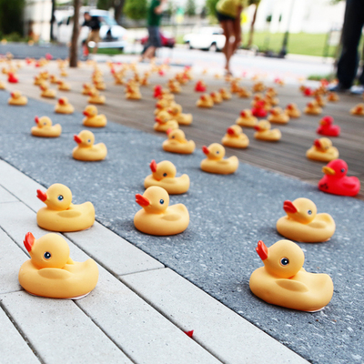Rubber Ducks Invade Midtown Atlanta for Design Exhibit Opening