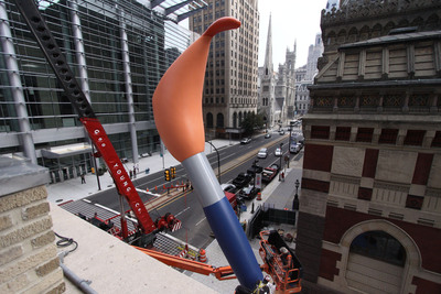 51-ft Paint Torch Installed at New Civic Space at the Pennsylvania Academy of the Fine Arts (PAFA)