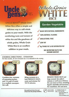 Mars Food US Recalls Two Date Codes of UNCLE BEN'S Whole Grain White Rice Garden Vegetable Due to Undeclared Milk