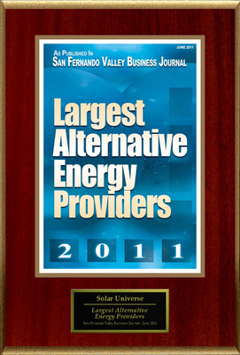 Solar Universe Selected For "Largest Alternative Energy Providers"