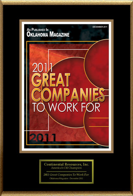 Continental Resources, Inc. Selected For "2011 Great Companies To Work For"