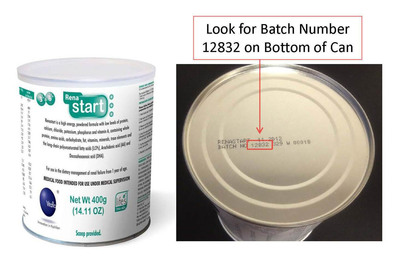 Vitaflo USA Announces Nationwide Voluntary Recall of Renastart 14.11 oz (400g) Cans Batch Number 12832 Due to Possible Health Risk