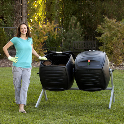 Easy Continuous Batch Composting with New Lifetime Dual Compost Tumbler