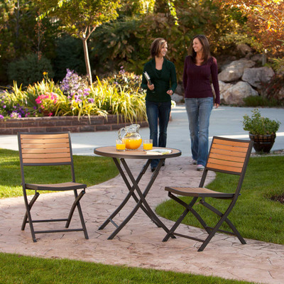 No More Splinters or Varnishing with New Faux-Wood Lifetime Bistro Set