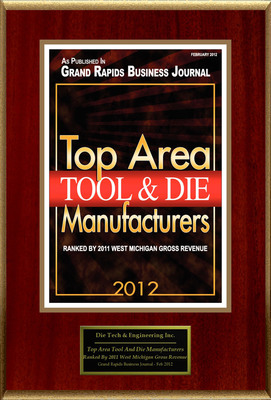 Die Tech &amp; Engineering Inc. Selected For "Top Area Tool And Die Manufacturers"