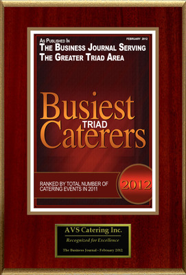 AVS Catering Inc. Selected for "Busiest Triad Caterers"