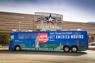 U.S. Travel's "Vote Travel" Bus Tour Stops at Mall of America® in Bloomington, Minn. to Promote Tourism