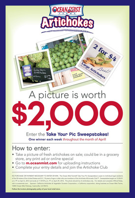 Artichoke Spring Harvest Begins With Shopper Sweepstakes