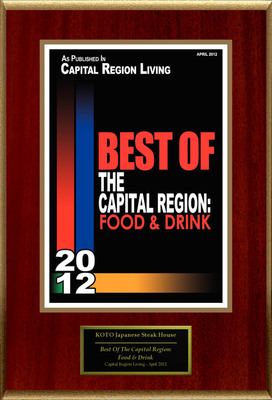 KOTO Japanese Steak House Selected For "Best Of The Capital Region: Food &amp; Drink"