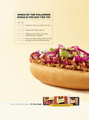 Oscar Mayer Brand Launches Humorous "It's Yes Food" Advertising Campaign To Support New Product Line