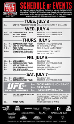 UFC® Partners With Las Vegas To Create First Annual International Fight Week