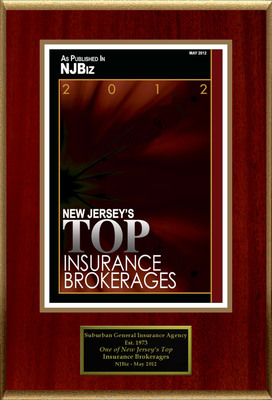 Suburban General Insurance Agency Selected For "New Jersey's Top Insurance Brokerages"