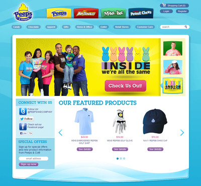 Redesigned peepsandcompany.com Makes Shopping For PEEPS®, HOT TAMALES®, MIKE AND IKE® and GOLDENBERG'S® PEANUT CHEWS® Candy, Apparel and Gifts Fun &amp; Easy