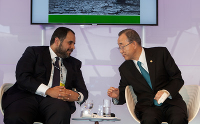 UN Generalsekretär Ban Ki-Moon sichert Katar bei der Gründung der Global Dry Land Alliance (GDLA) volle Unterstützung zu